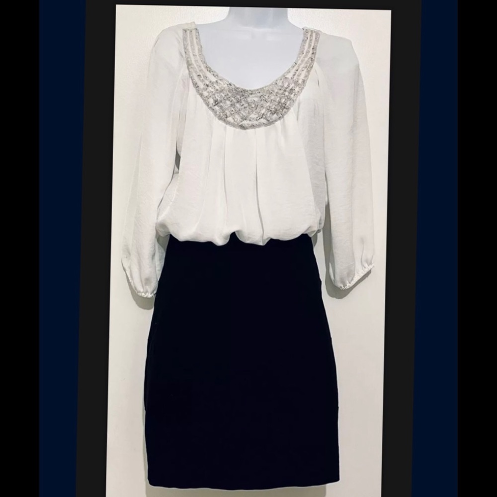 B. Darlin Black & White Short BodyCon Fitted Formal Cocktail Dress Size 7/8